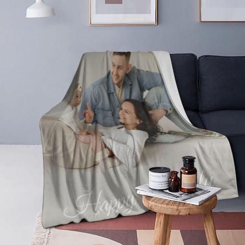 Personalized Photo and Text Blanket for Valentine's Day Gift Printed in USA
| Custom Father Mother's Day Blanket with P