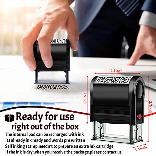 Self Inking Stamps for Business Deposit Only Office Bank Stamps for Deposit Only Black Color Custom Rubber Stamps for Ch