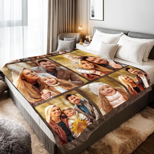 Personalized Custom Blanket with Picture Text for Mom Mother’s Day Gifts - ShineSand
Custom Photo Throw Blankets for Wom