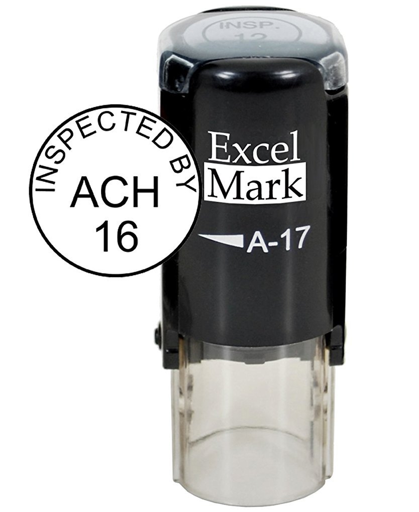 ExcelMark Custom Round Self Inking Inspection Stamp - Professional Quality, Durable Design for Quality Control Inspector