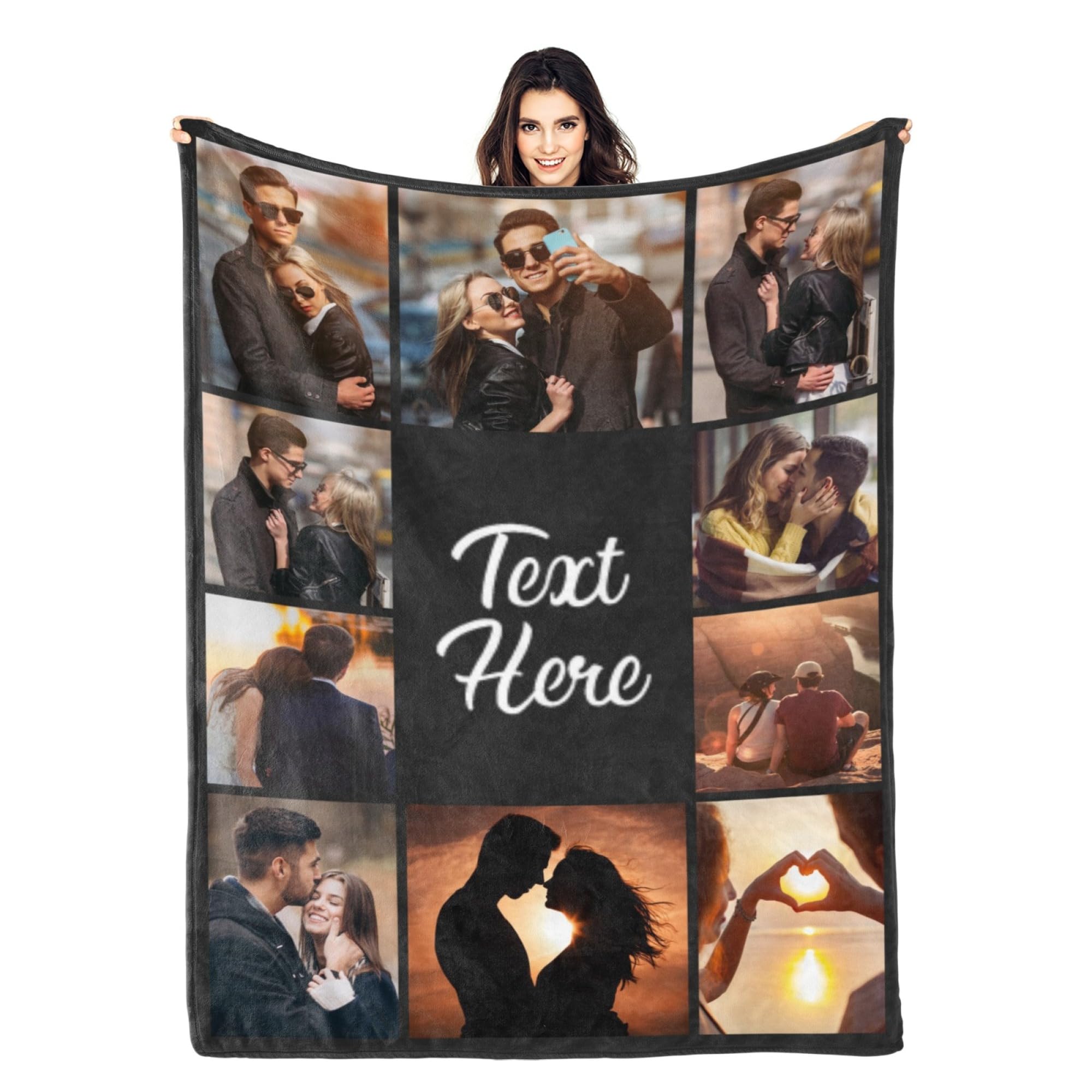 Custom Blanket with Picture Text for Mom and Dad
Customizable Throw Blanket for Couple Gifts
Personalized Photo Blanket