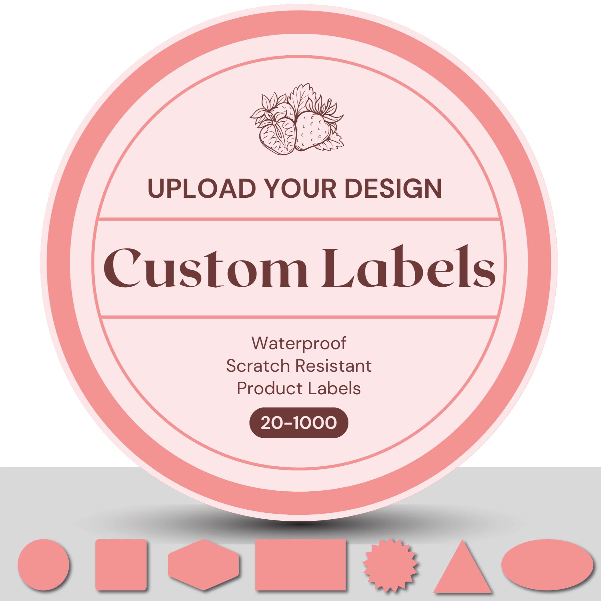 Custom Waterproof Stickers for Small Business Logo | Set of 20-1000 | 1 inch to 12 inch  
| Personalized Waterproof Sti