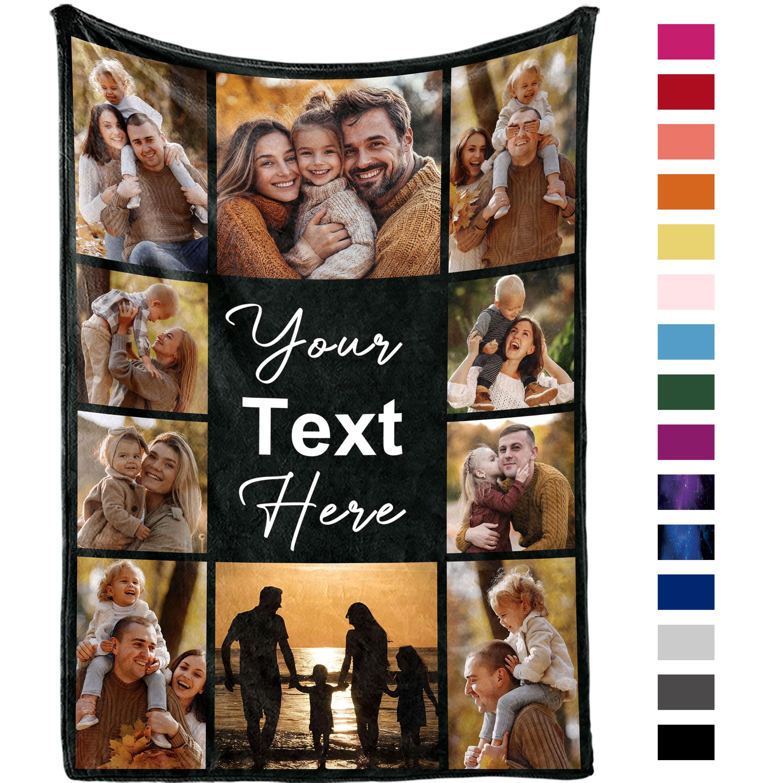 Yofair Custom Blanket with Picture Personalized Gifts for Mom and Dad
Yofair Customized Photo Blanket Family Christmas B